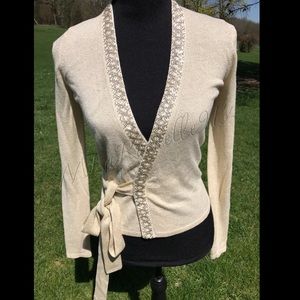 DVF ballerina wrap sweater top